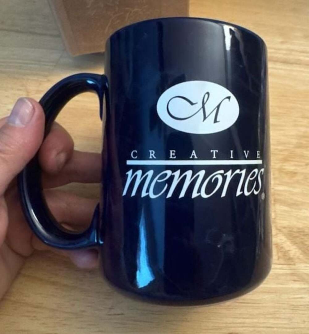 Creative Memories Navy Blue Ceramic Coffee Mug